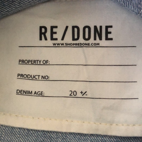 Re/Done Aged Indigo Destroy 90s Low Slung Short 23 - Picture 11 of 15